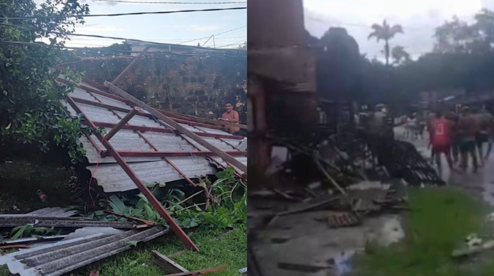 Imagem - Vídeo: casas ficam destelhadas e árvores caem após vendaval no distrito de Mosqueiro, em Belém